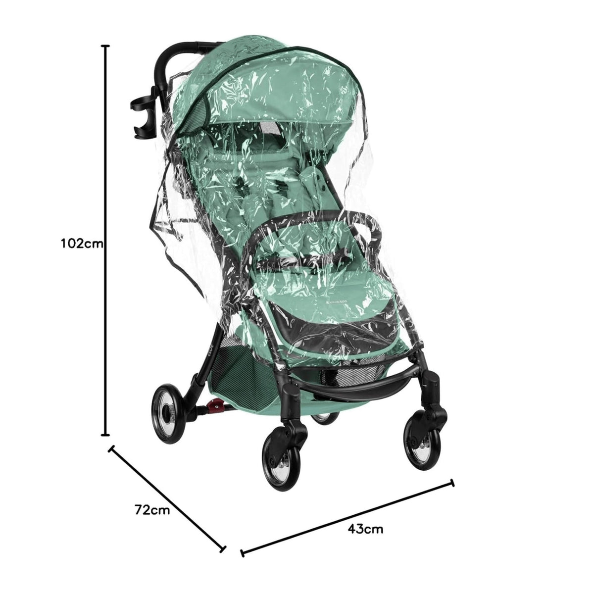 KikkaBoo Cloe Cabin-Approved Stroller Birth to 22kg – Mint
