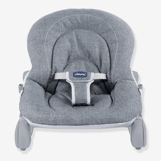 Chicco Hoopla Baby Bouncer – Grey | Adjustable Recline, Toy Bar, Folds Flat | Birth to 18kg