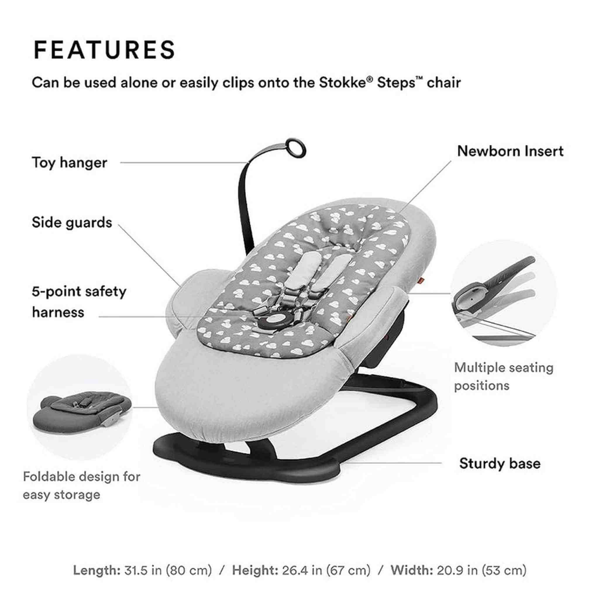 stokke steps grey Stokke Steps Baby Bouncer Grey Clouds