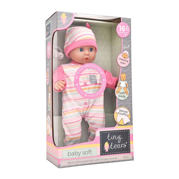 Tiny Tears Baby 38cm Doll with 16 Sounds