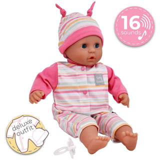 Tiny Tears Baby – 38cm Soft Bodied Doll with 16 Baby Sounds
