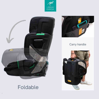 Urban Kanga Wallaroo 2 Car Seat Booster Portable & Foldable ISOFIX i-Size, Black
