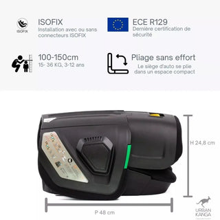 Urban Kanga Wallaroo Car Seat Booster Portable & Foldable ISOFIX i-Size, Gr. 2/3