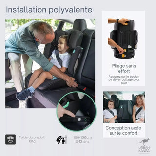 Urban Kanga Wallaroo Car Seat Booster Portable & Foldable ISOFIX i-Size, Gr. 2/3