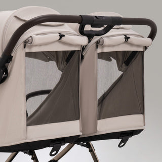 JoviKids Ayla Twin Pushchair – Lightweight Double Stroller with Compact Fold Beige