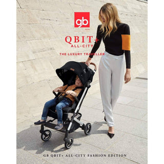 gb Gold Qbit+ All-City Stroller, from Birth to Approx 0-22 kg. 4 years, Velvet Black