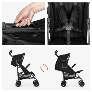 Hauck Fold N Care Black pushchair – adjustable recline and 5-point harness