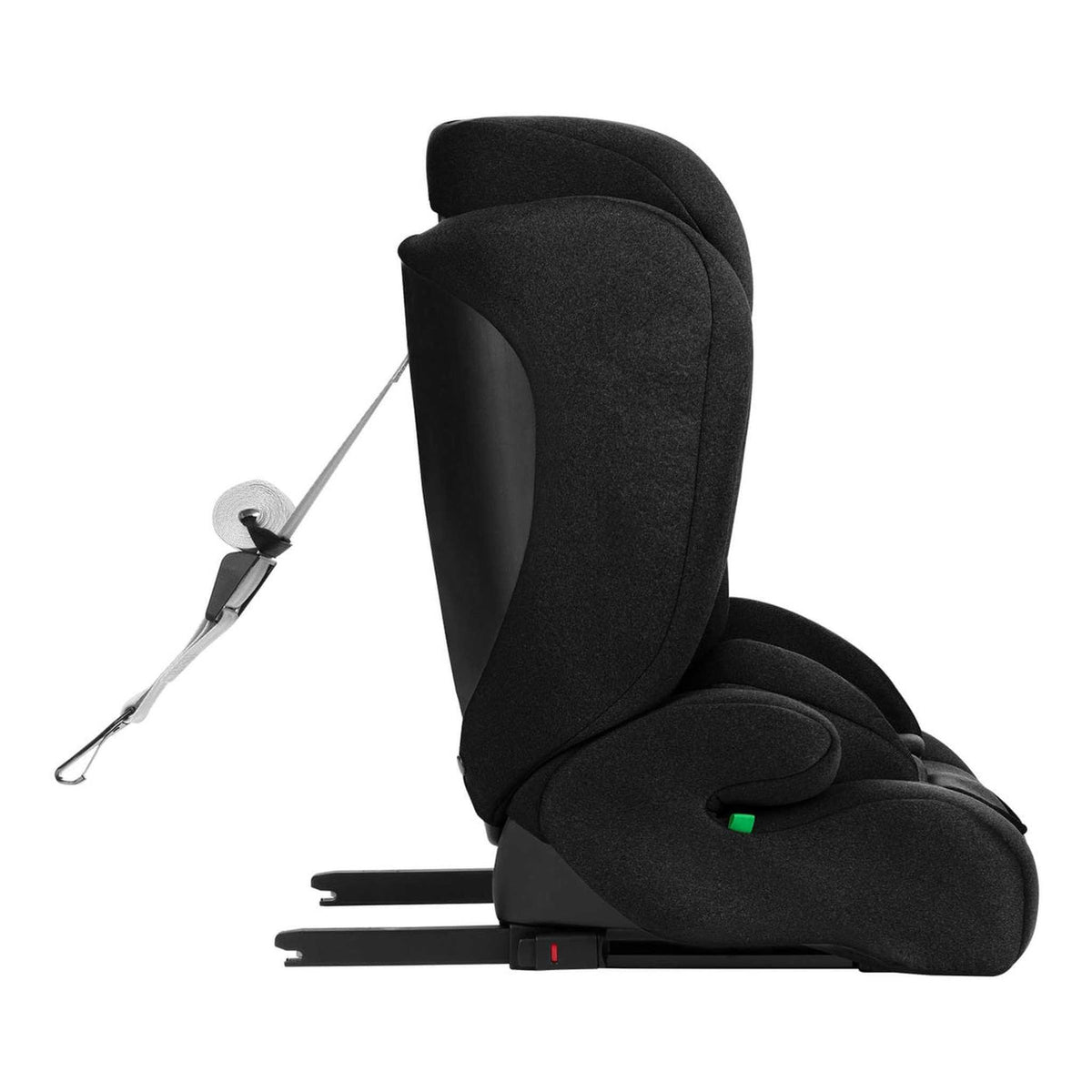 KikkaBoo i-Cross i-Size Car seat ISOFIX 76-150 cm Black – side view with top tether