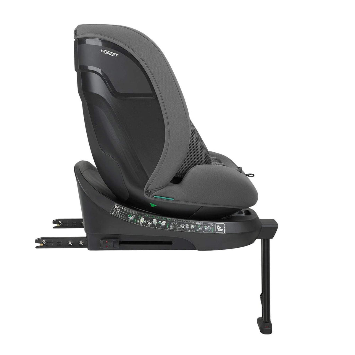 KikkaBoo i-Orbit i-Size Car seat ISOFIX 40-150cm Dark Grey 2025 – forward-facing side view