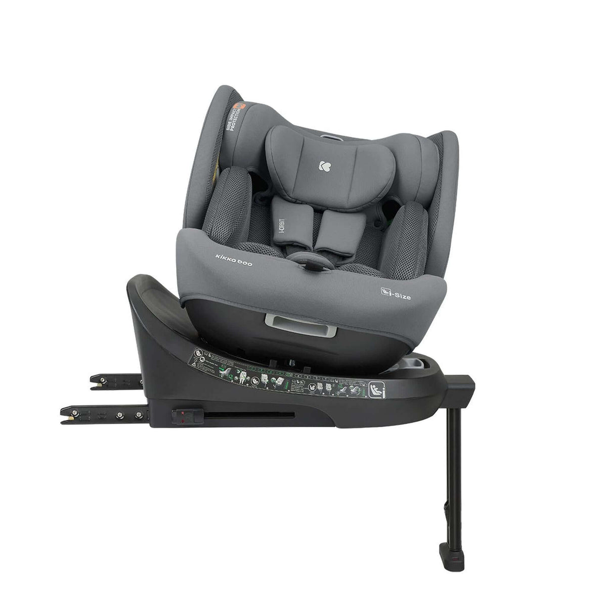 KikkaBoo i-Orbit i-Size Car seat ISOFIX 40-150cm Light Grey 2025 – rotation