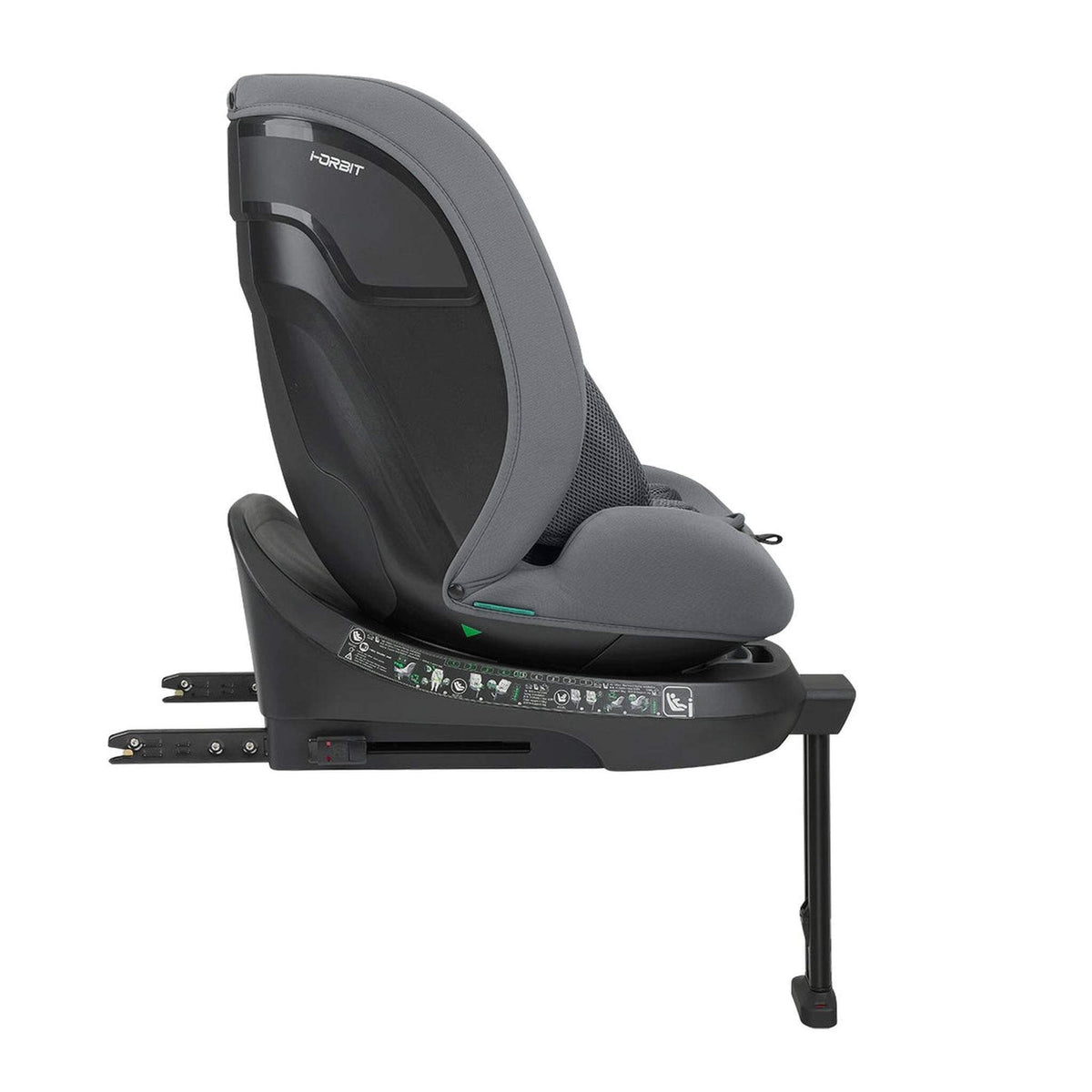 KikkaBoo i-Orbit i-Size Car seat ISOFIX 40-150cm Light Grey 2025 – forward-facing side view