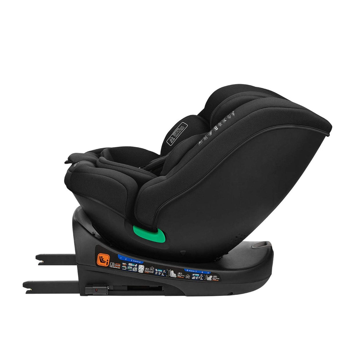 KikkaBoo i-Round i-Size Car seat ISOFIX 40-150cm Black – rear-facing, reclined