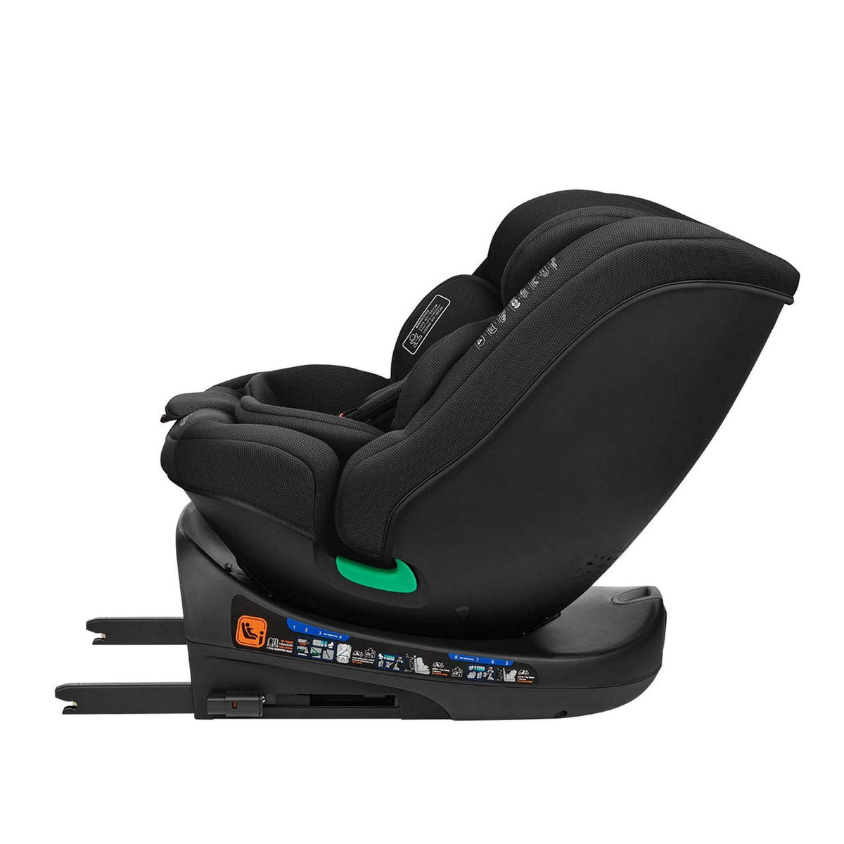 KikkaBoo i-Round i-Size Car seat ISOFIX 40-150cm Black – rear-facing recline 2