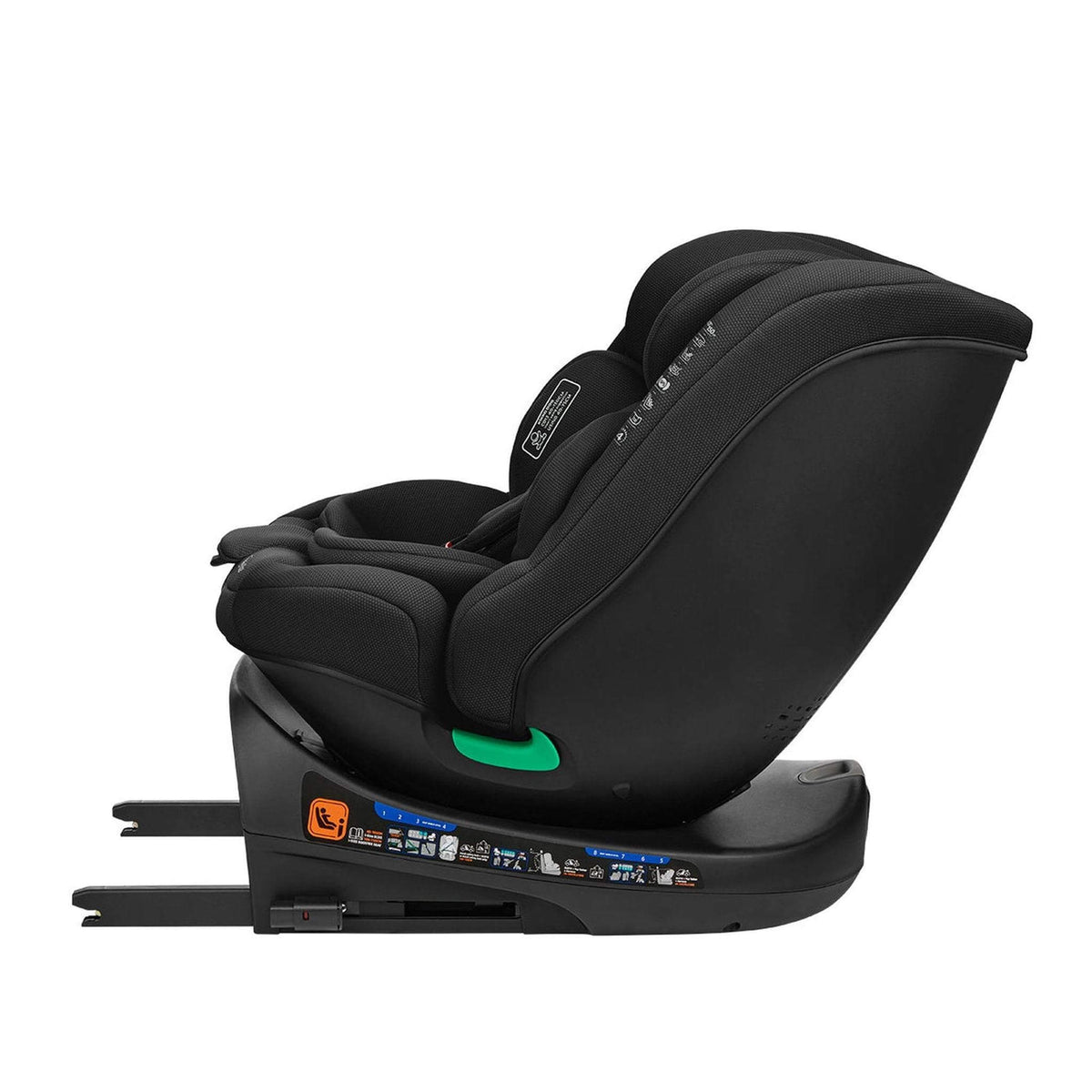 KikkaBoo i-Round i-Size Car seat ISOFIX 40-150cm Black – rear-facing recline 3