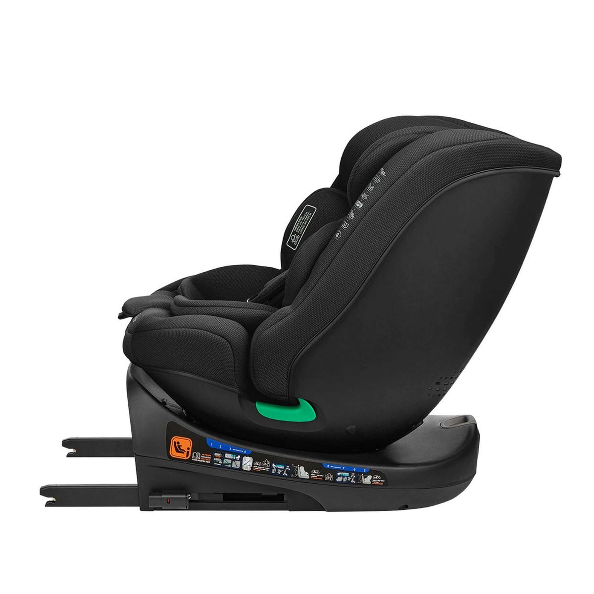 KikkaBoo i-Round i-Size Car seat ISOFIX 40-150cm Black – rear-facing, fully reclined