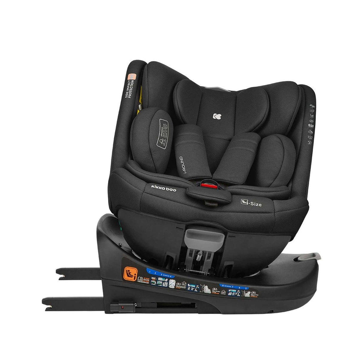 KikkaBoo i-Round i-Size Car seat ISOFIX 40-150cm Black – rotation