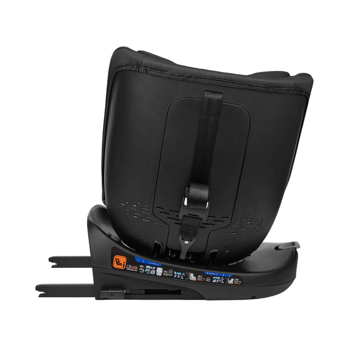 KikkaBoo i-Round i-Size Car seat ISOFIX 40-150cm Black – rear view