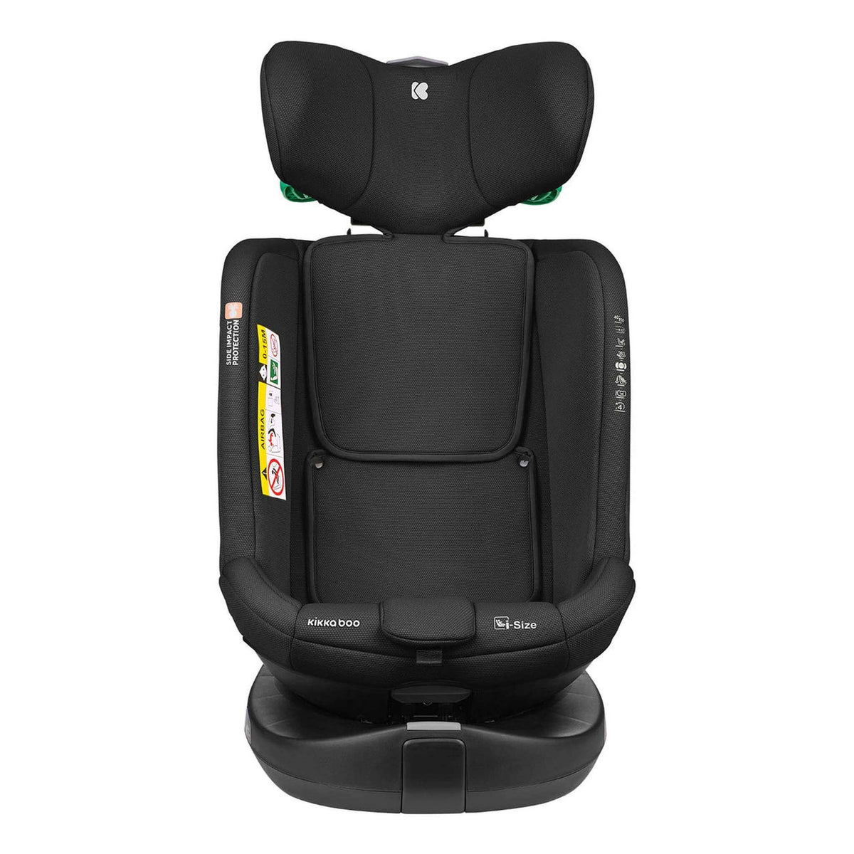 KikkaBoo i-Round i-Size Car seat ISOFIX 40-150cm Black – booster mode