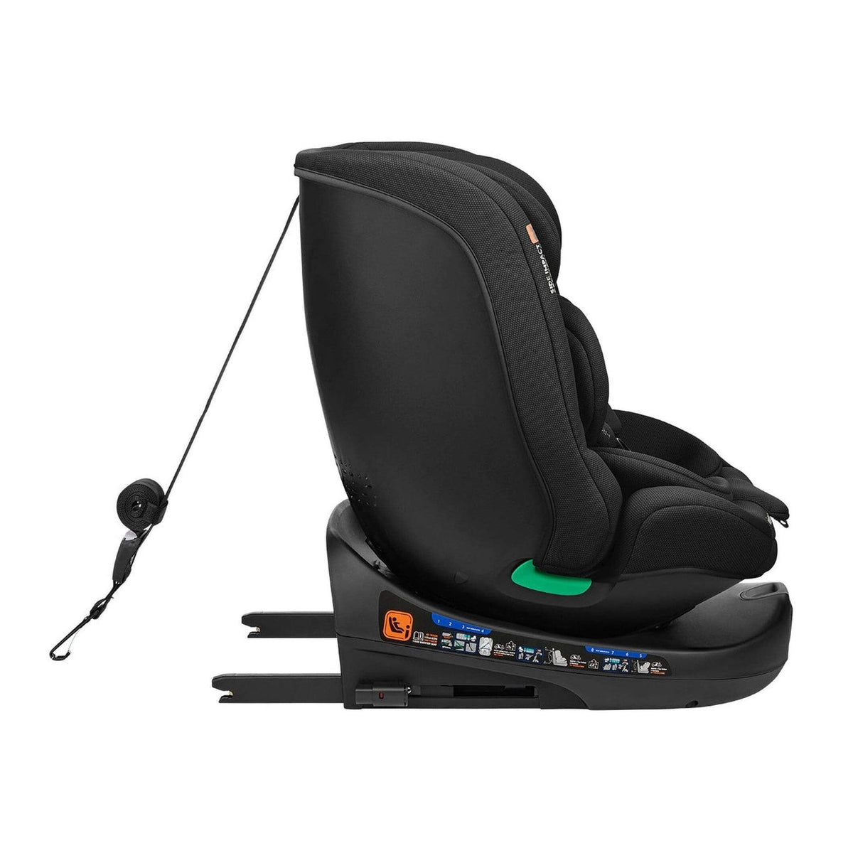 KikkaBoo i-Round i-Size ISOFIX Car Seat 40–150cm – Black