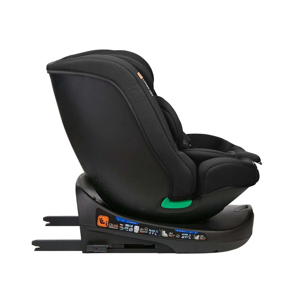 KikkaBoo i-Round i-Size Car seat ISOFIX 40-150cm Black – recline position 4