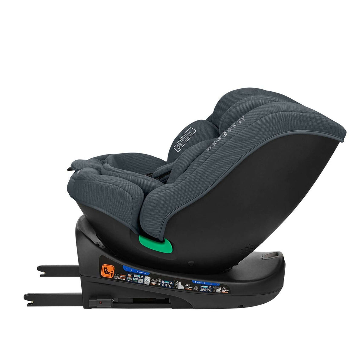KikkaBoo i-Round i-Size Car seat ISOFIX 40-150cm Dark Grey – rear-facing, reclined