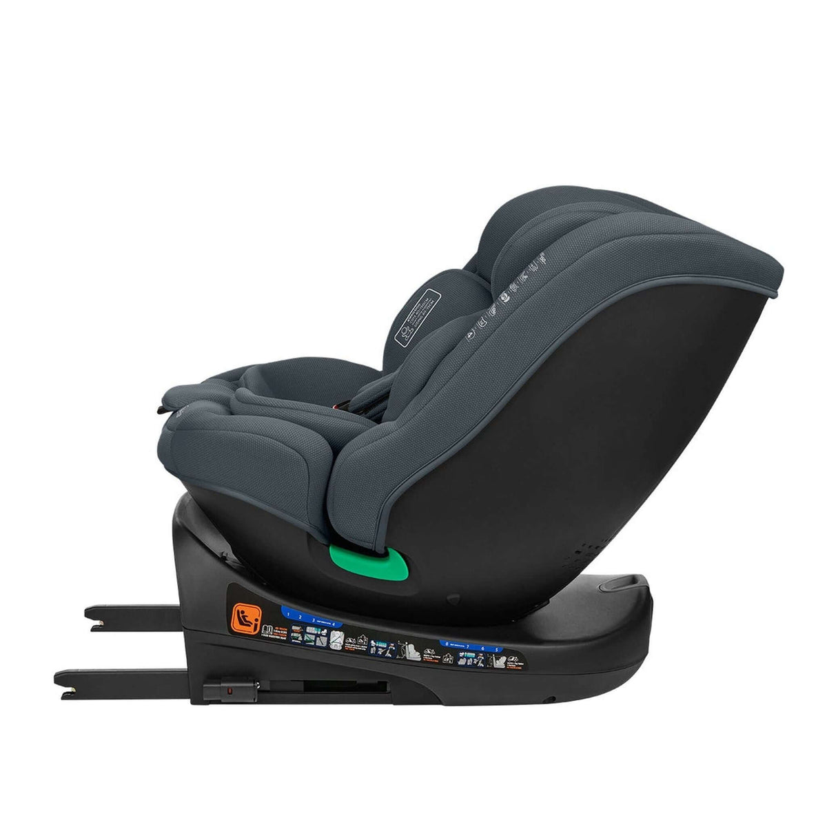 KikkaBoo i-Round i-Size Car seat ISOFIX 40-150cm Dark Grey – rear-facing recline 2