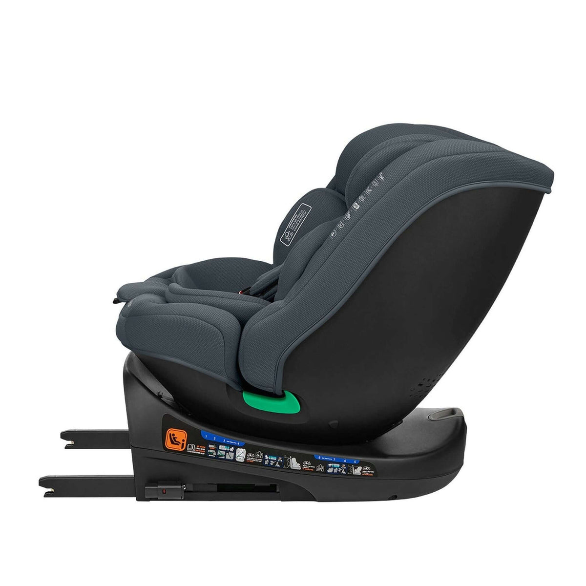KikkaBoo i-Round i-Size Car seat ISOFIX 40-150cm Dark Grey – rear-facing recline 3