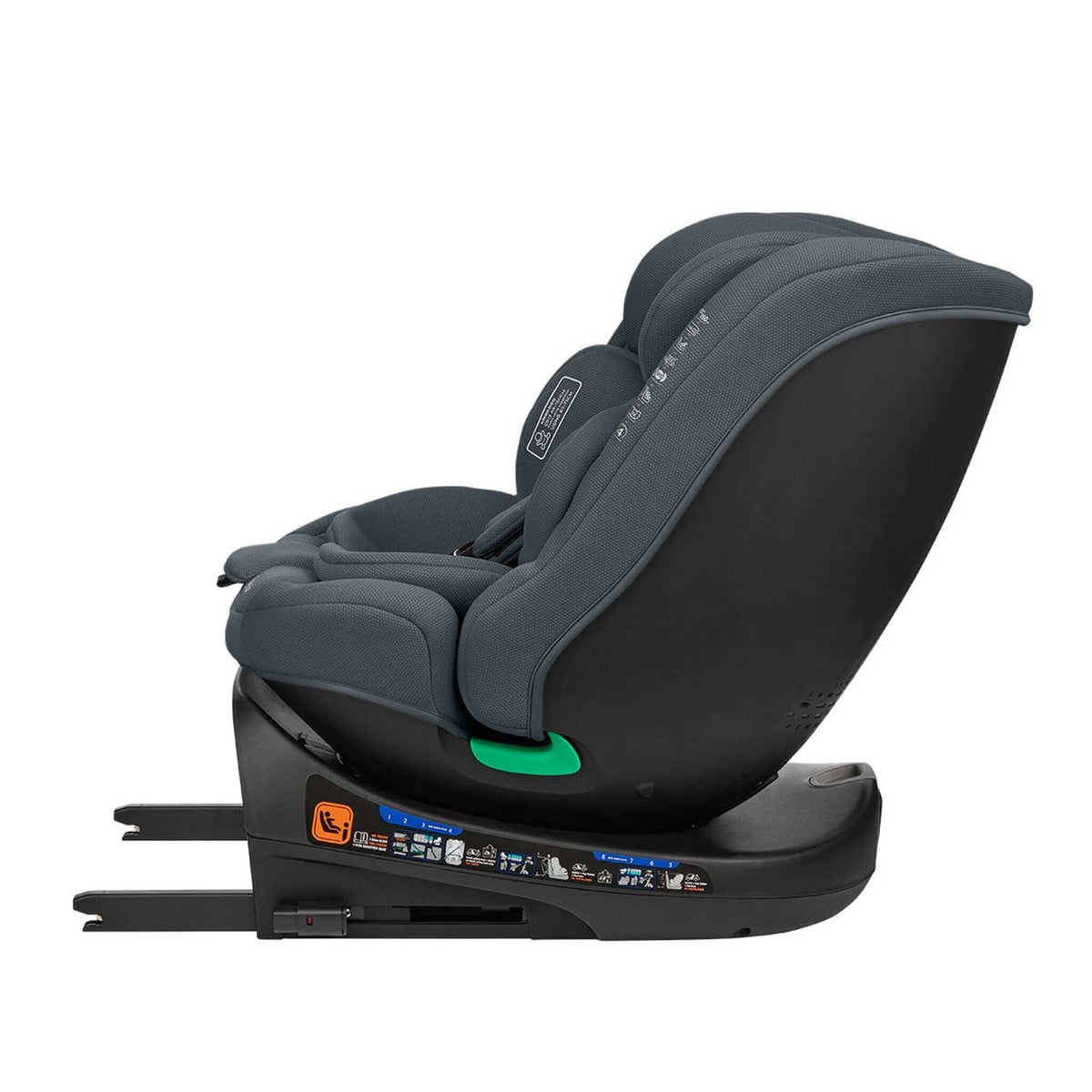 KikkaBoo i-Round i-Size Car seat ISOFIX 40-150cm Dark Grey – rear-facing, fully reclined