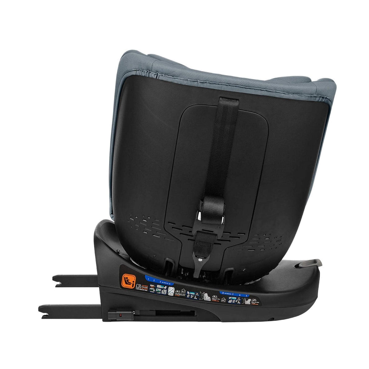 KikkaBoo i-Round i-Size Car seat ISOFIX 40-150cm Dark Grey – rear view