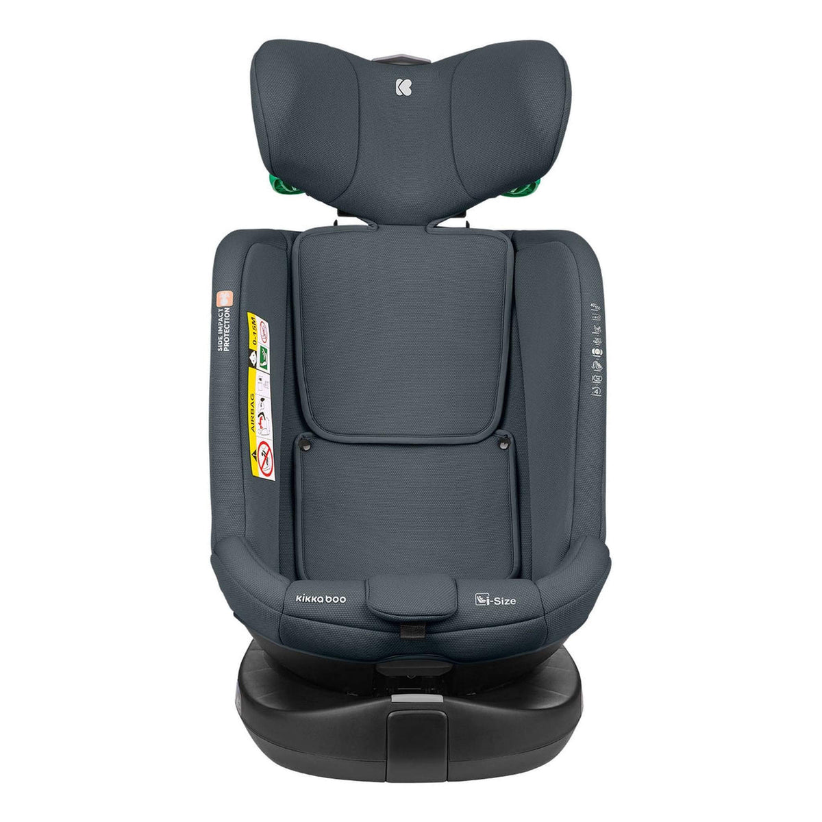 KikkaBoo i-Round i-Size Car seat ISOFIX 40-150cm Dark Grey – booster mode