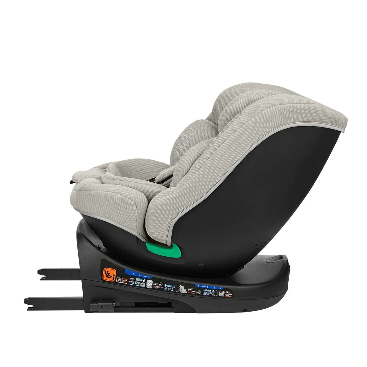 KikkaBoo i-Round i-Size Car seat ISOFIX 40-150cm Light Grey – rear-facing recline 2