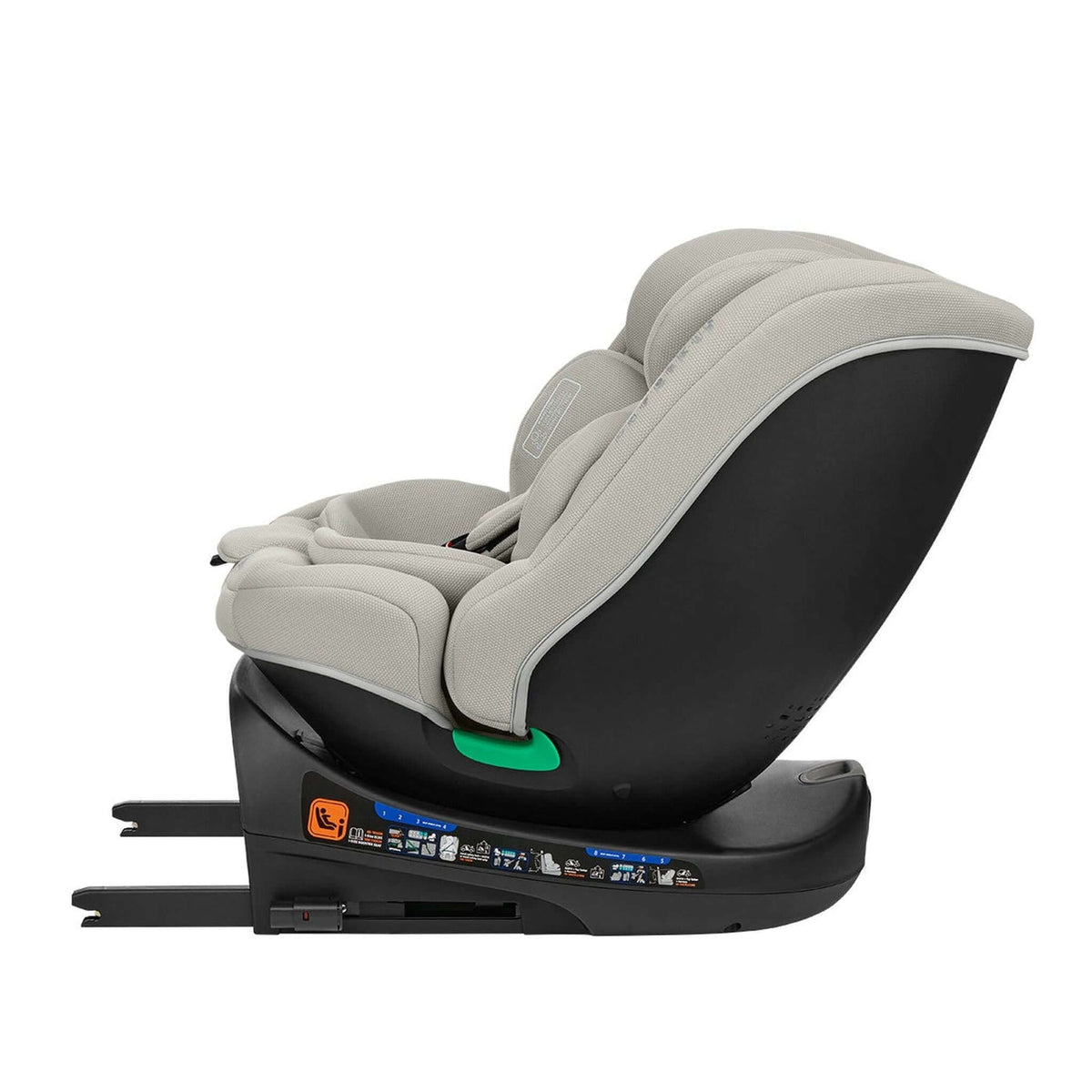KikkaBoo i-Round i-Size Car seat ISOFIX 40-150cm Light Grey – rear-facing recline 3
