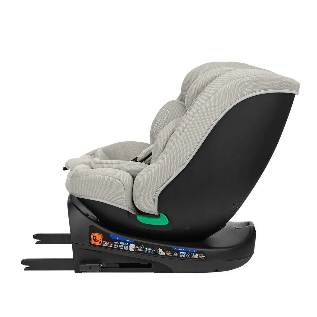 KikkaBoo i-Round i-Size Car seat ISOFIX 40-150cm Light Grey – rear-facing, fully reclined