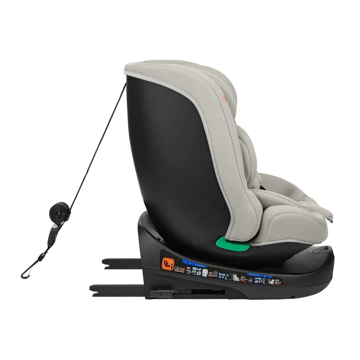 KikkaBoo i-Round i-Size ISOFIX Car Seat 40–150cm – Light Grey