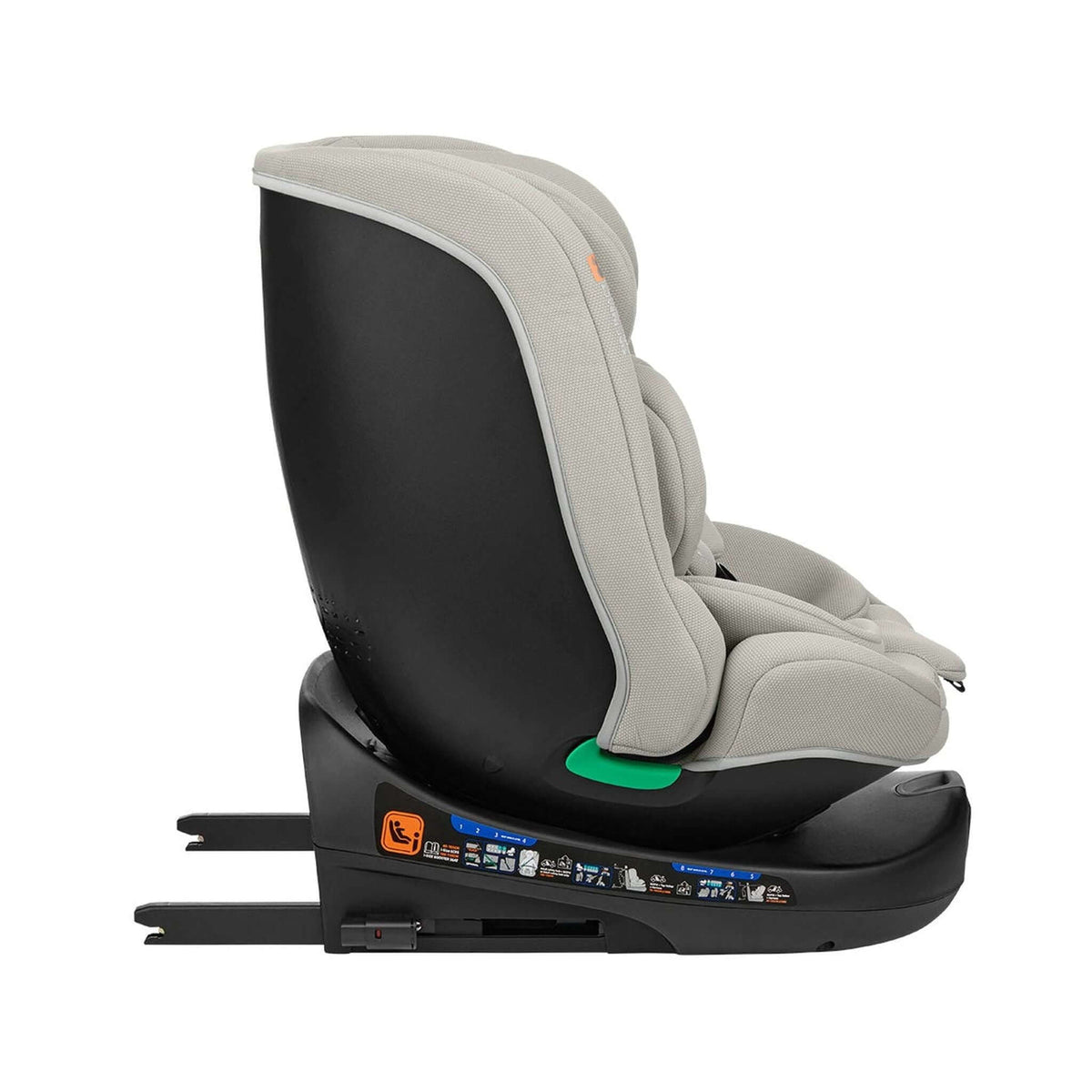 KikkaBoo i-Round i-Size Car seat ISOFIX 40-150cm Light Grey – forward-facing side view