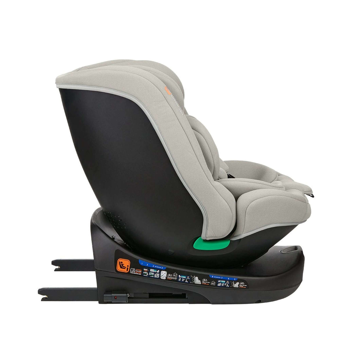 KikkaBoo i-Round i-Size Car seat ISOFIX 40-150cm Light Grey – recline position 4