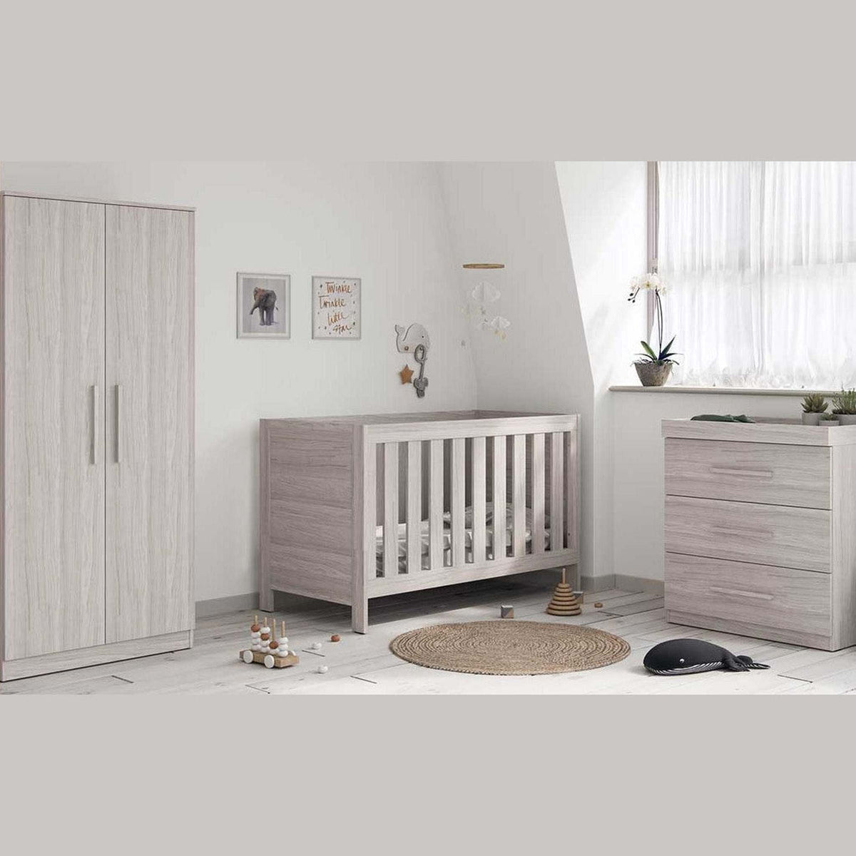 Little Acorns Amalfi 2 Piece Nursery Furniture Set – Cot Bed & Dresser Changer