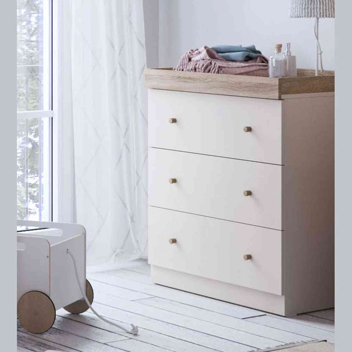 Little Acorns Burlington 2 Piece Nursery Storage Set – Dresser Changer & Wardrobe