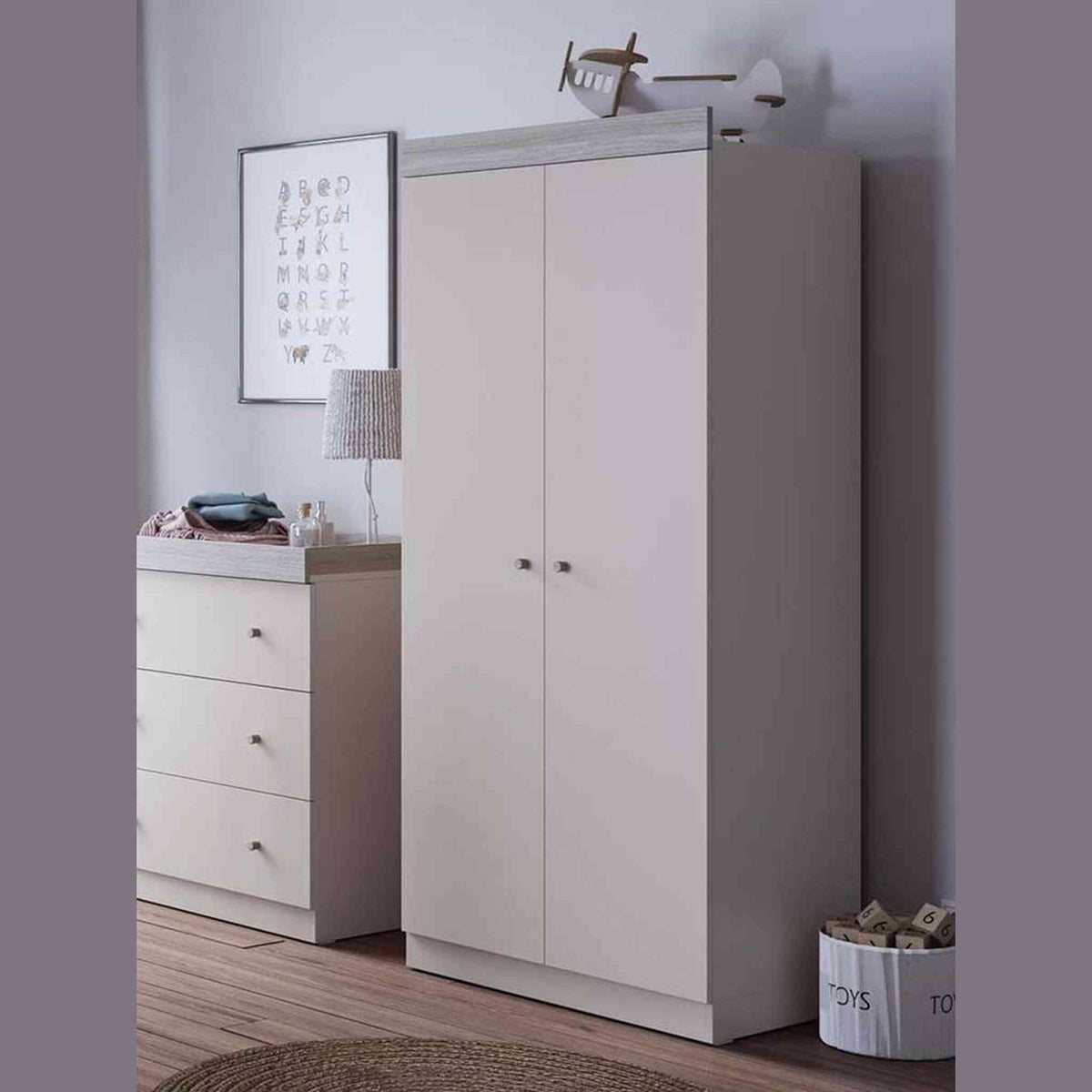 Little Acorns Burlington 3 Piece Nursery Furniture Set – Cot Bed, Dresser Changer & Wardrobe
