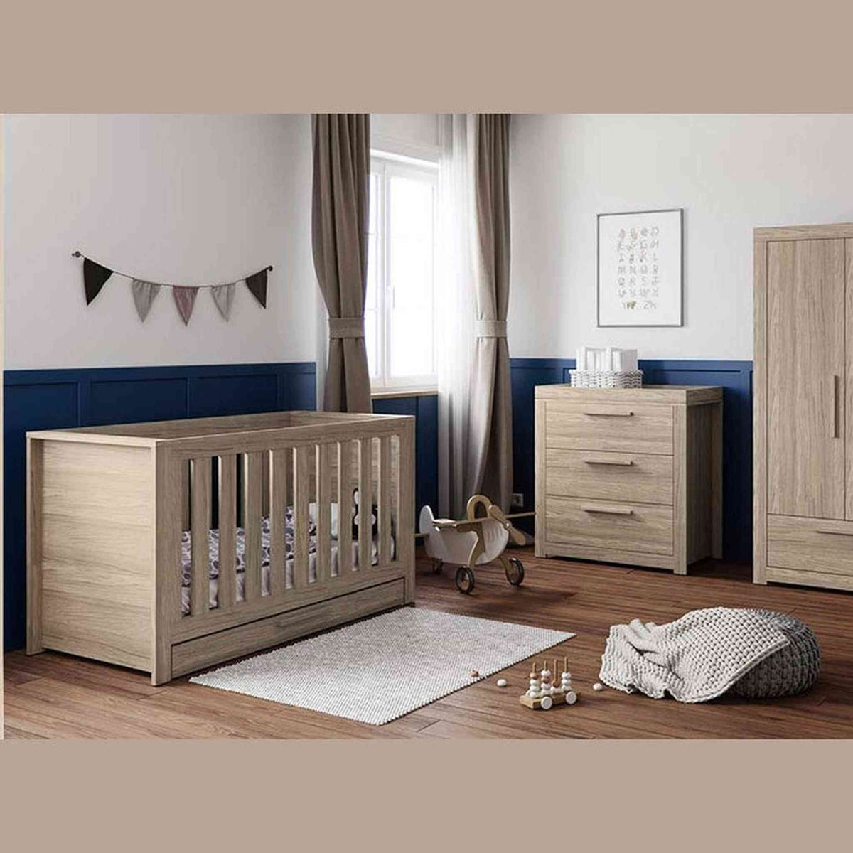 Little Acorns Ellesmere 2 Piece Nursery Furniture Set – Cot Bed & Dresser Changer