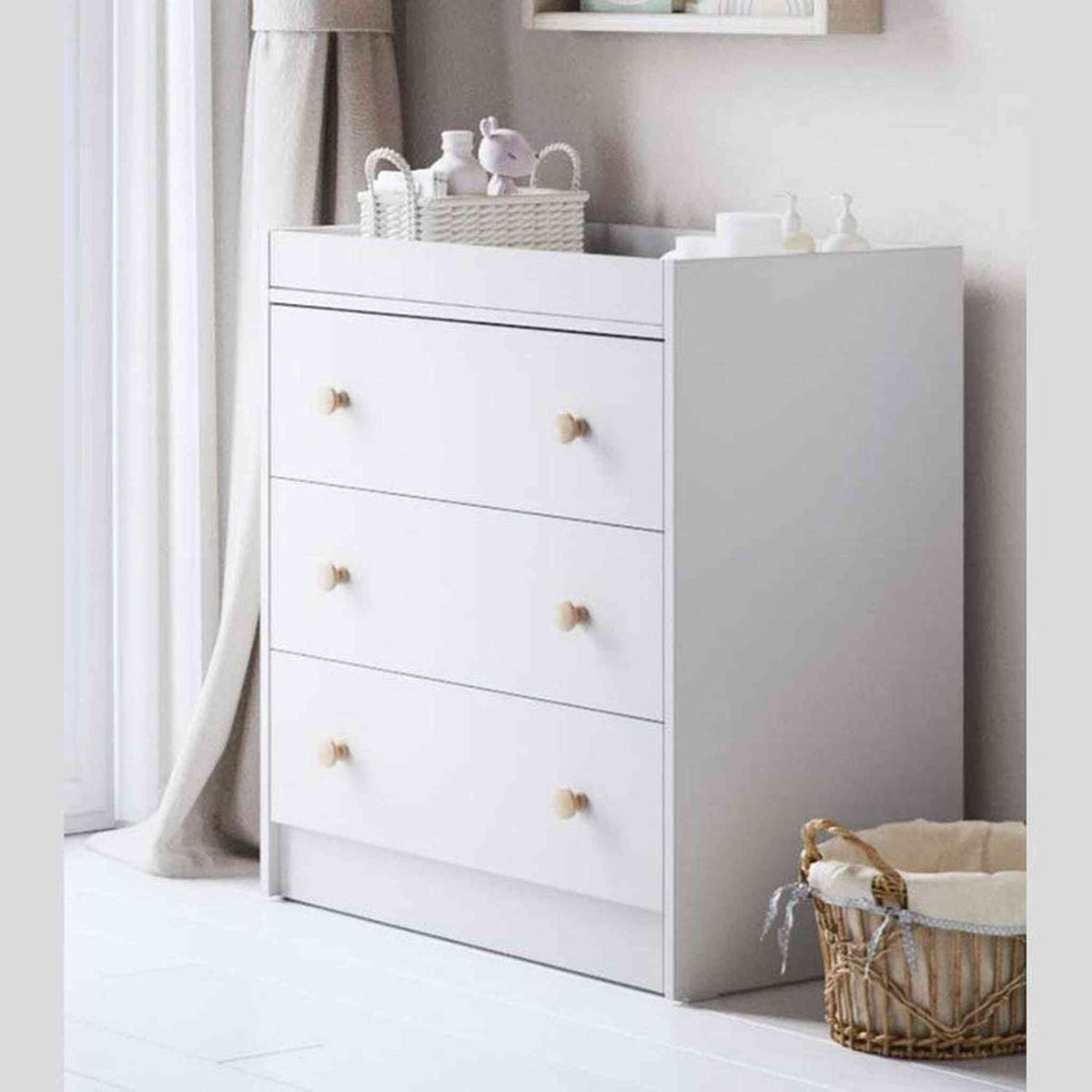 Little Acorns Florence 2 Piece Nursery Storage Set – Dresser Changer & Wardrobe
