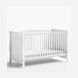 Little Acorns Traditional Sleigh Cot Bed – Convertible Cot & Toddler Bed