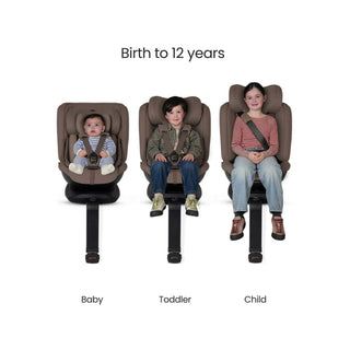Silver Cross Motion 3 All-Size 360 ISOFIX Car Seat – Timeless Cocoa | Birth to 12 Years